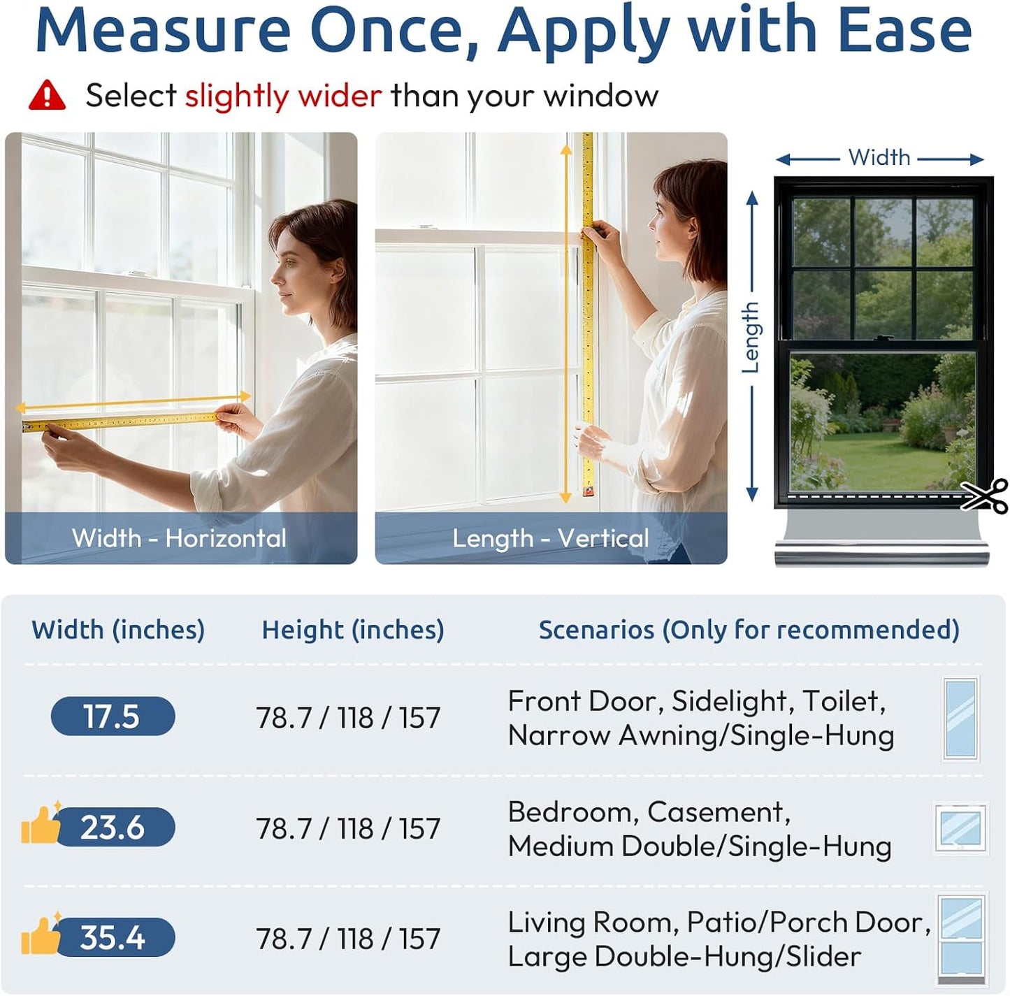 rabbitgoo Window Tint for Home with Tools, Black Silver, 17.5" x 78.7"