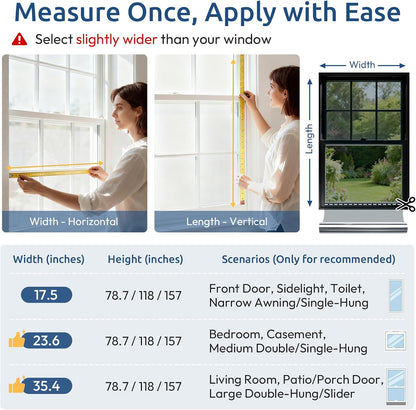 rabbitgoo Window Tint for Home with Tools, Black Silver, 17.5" x 78.7"