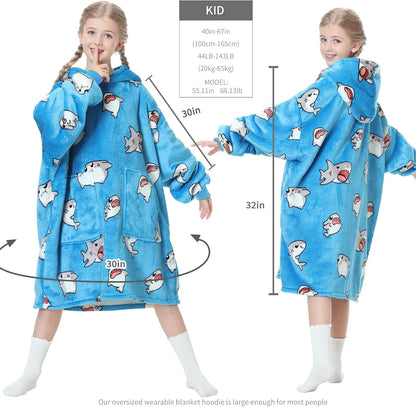 Aemicion Strawberry Blanket Hoodie,Oversized Sherpa Wearable Hooded Blanket,Warm Cozy Sweatshirt Gifts for Women Girls Adult