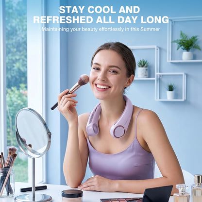 Morelax Neck Fan, USB Rechargeable Personal Fan,Hand Free Bladeless Portable Fans,4000 mAh, 3 Speeds,72 Air Faster softer 360° Cooling, Ultra Quiet,Gift Suitable for Home, Office, Travel, Sports