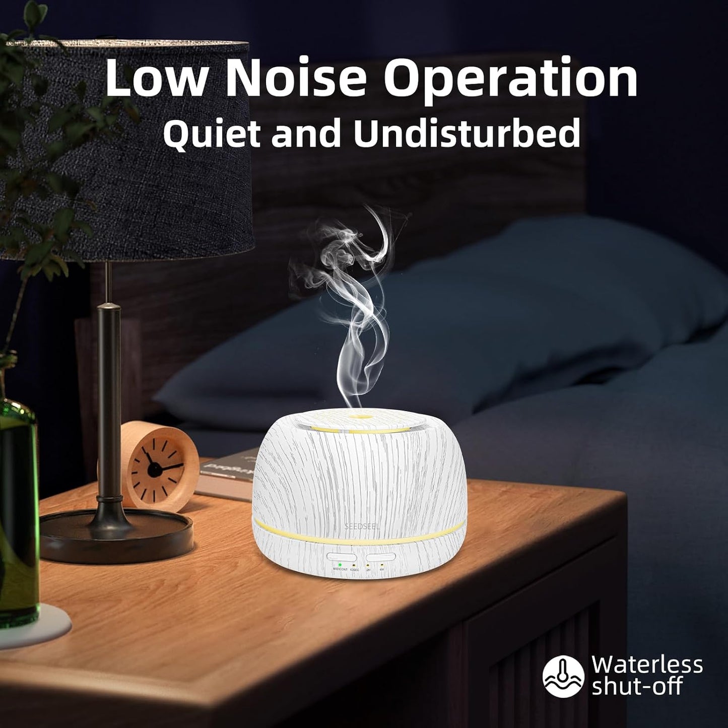 SEEDSEEL 300ML Essential Oil Diffuser,Ultrasonic Aromatherapy Diffuser, 7-Color Gradient Lights, Remote Control, 8 Hours Run Time, Suitable for Home,Office