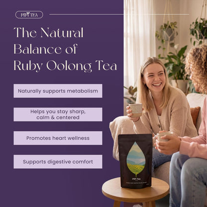 PiPi Tea Organic Oolong Tea Bags – Whole Leaf, 20 Bags (4g Each) – Cortisol & Calming Tea for Anxiety, Stress, Weight Loss – Bulk Loose Leaf Oolong Tea