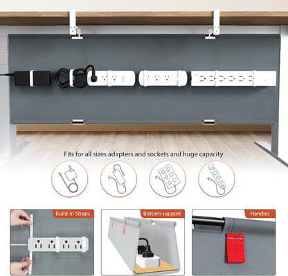 Univivi No Drill Under Desk Cable Management Tray, 36 inch Cable Management