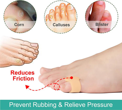 Welnove Gel Toe Separator, Pinky Toe Spacers, Little Toe Cushions, Small Toe Sleeves for Preventing Rubbing & Reducing Pressure (Pack of 12, Transparent)
