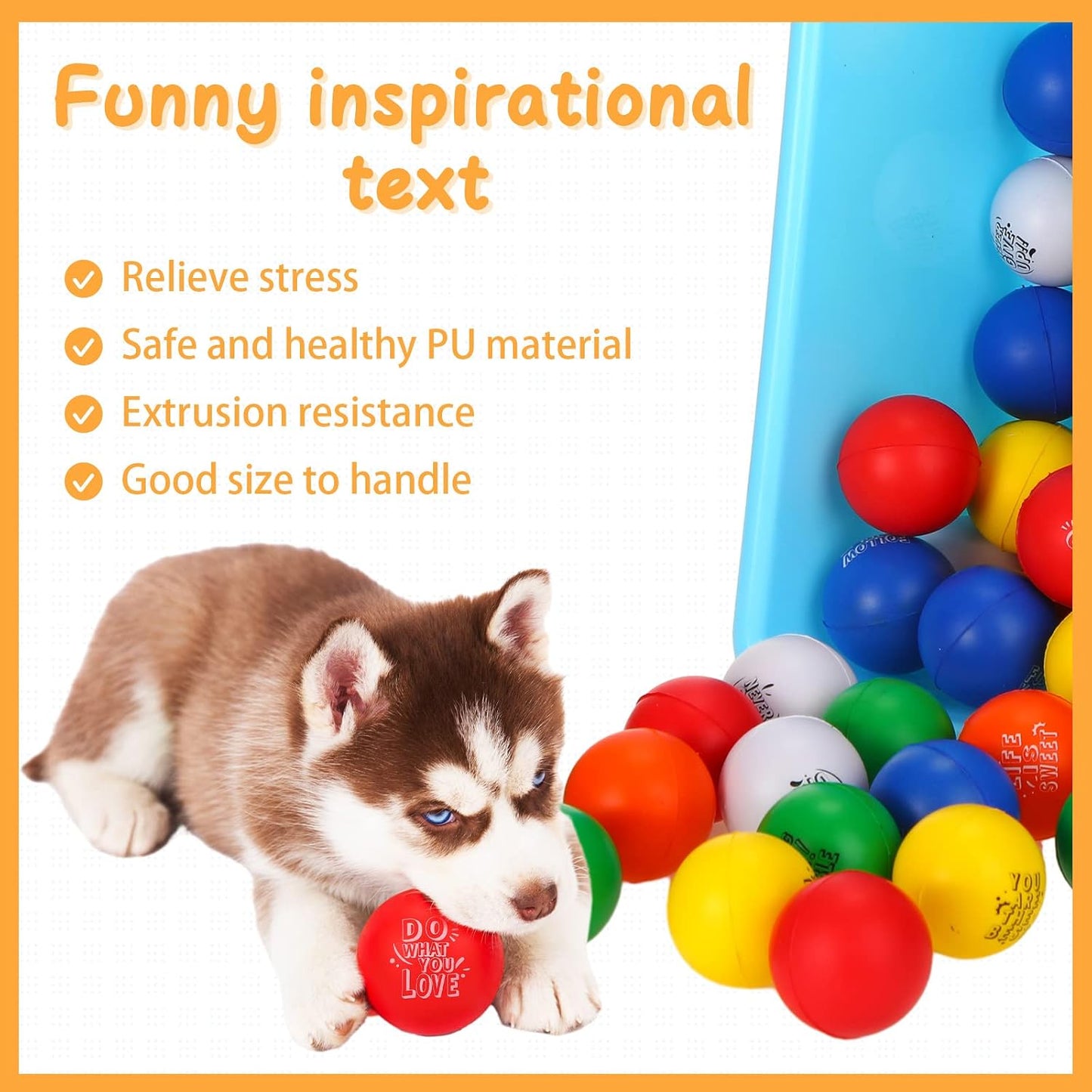 Leyndo 200 Pcs Relief Foam Balls Bulk for Adults with Motivational Quotes
