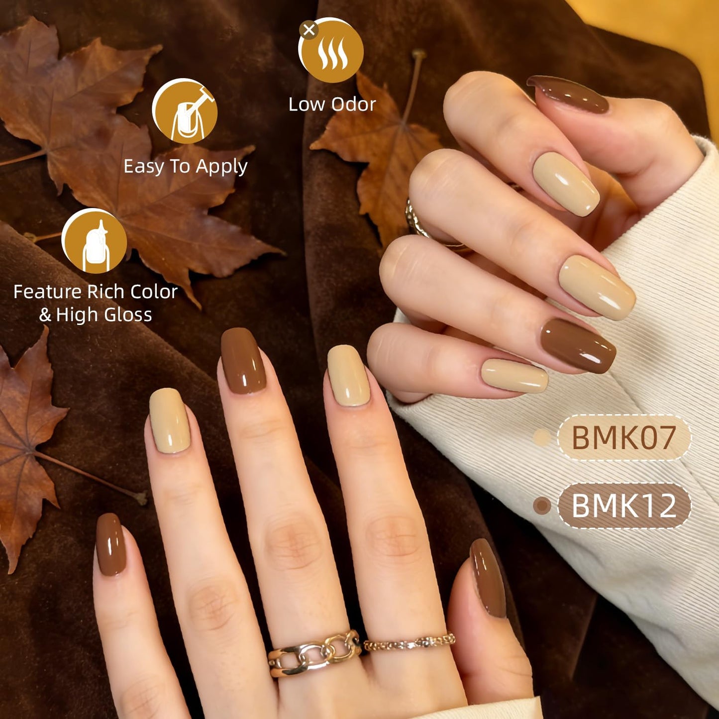 JODSONE Gel Nail Polish Kit 60 PCS with U V Light Soak off Base Top Coat 55 Shine Colors Gel Nail Kit Bright and Dark Brown Wine Red Series Manicure Set for Women and Girls