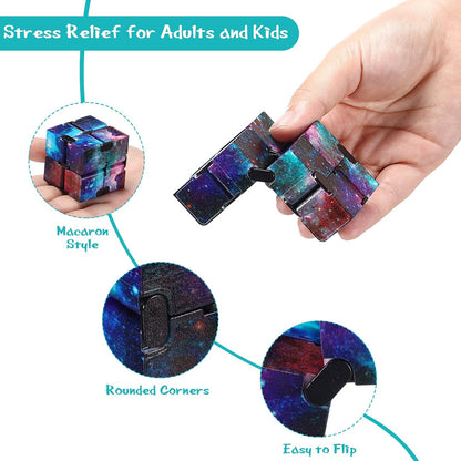 12 Pieces Mini Cube Blocks Desk Toy Magic Sensory Tool Blocks Puzzle Flip Cube for Teens Adults Birthday Favors