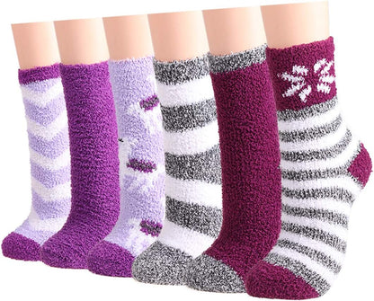 Plush Fuzzy Socks for Women Fluffy Cozy Slipper Socks Fall Thanksgiving Birthday Gifts for Her
