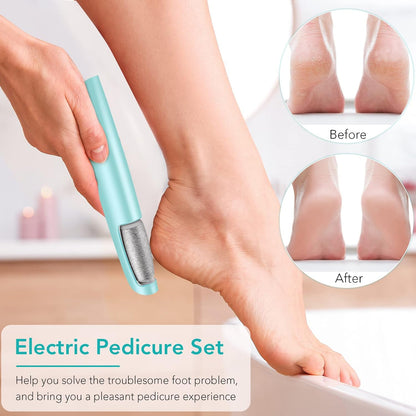 LINKEVAP Electric Callus Remover for Feet, Professional Pedicure Kit Foot Scrubber for Dry, Dead, Cracked, Hard Skin, at Home Feet Spa Care Kit for Men & Women (Cold White)