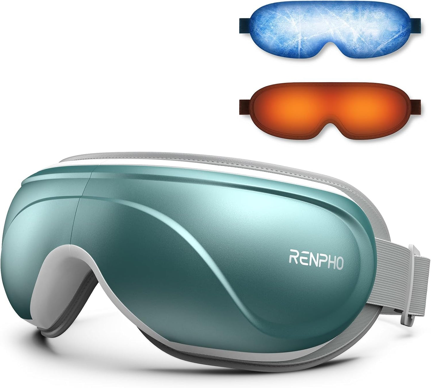 RENPHO Eye Massager with Heat, FSA Eligible HSA,Gifts for Men,Women,Eyeris 1 Eye Massager with Remote, Sleep Mask for Relieves Head Tension, Soothe & Refresh, Enhance Rest, White