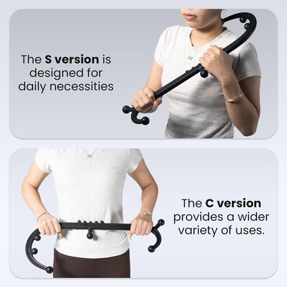 LiBa Back Massager Trigger Point Cane, Deep Tissue Back Neck Massager Black