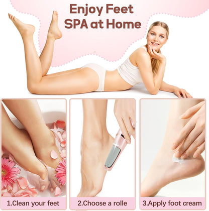 Callus Remover for Feet, ZABOUL Electric Foot Callus Remover Rechargeable Pedicure Tools Smooth Pedicure Wand Electronic Foot File, Feet Care for Removes Dry Hard & Dead Skin Ideal Gift