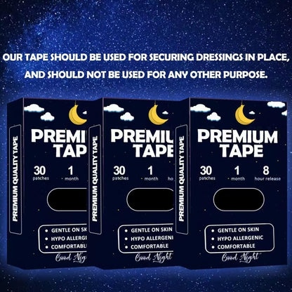 Black Mouth Tape for Sleeping (60 Pack) – Hypoallergenic Cotton Adhesive – Latex-Free, Pain-Free Removal & Gentle on Skin – Premium Quality Strips
