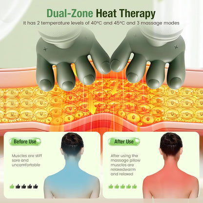 4D Wireless Neck Massager with Heat, Portable Bionic Massage with Real Human Hand Kneading, Neck Massager for Pain Relief Deep Tissue, Body Muscle Pain Relief, Perfect Relaxation Gifts for Men Women