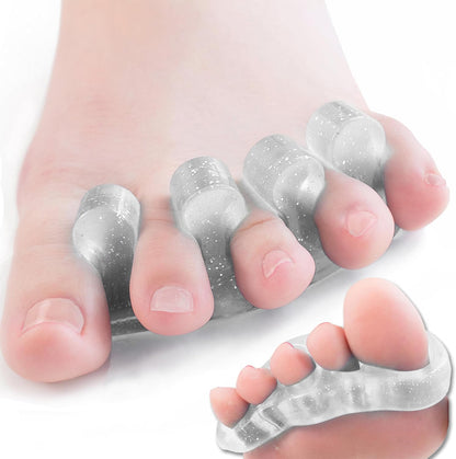 DR. JK- ToePal Gel Toe Separator, 2 Pairs, Toe Spacers, Toe Straightener, Hammer Toe Straightener, Toe Spreader, Toe Stretcher, Toe Corrector for Women and Men, Bunion Corrector