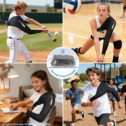 ComfiTECH Shoulder Arm Ice Pack Wrap for Pitchers, Ice Arm Sleeve for Volleyball Player, Athletes, Flexible Cold Application for Throwing Recovery, Elbow Joint and Muscle Relaxation & Daily Use, Large