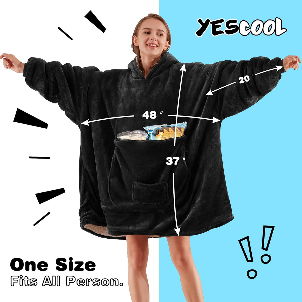 yescool Wearable Blanket Hoodie as Christmas Birthday Gifts for Women Mom - Colors A