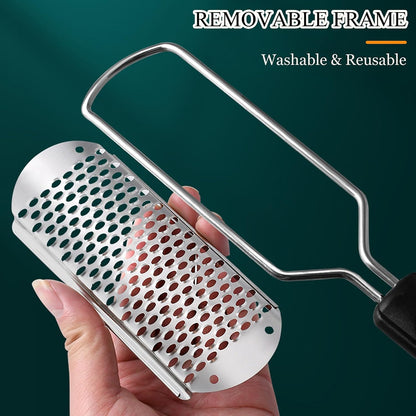 Foot Rasp Foot File, 2 Pcs Stainless Steel Pedicure Callus Remover for Feet, Professional Foot Care Tools for Pedicure to Removes Hard Skin Corns for Dry and Wet Feet