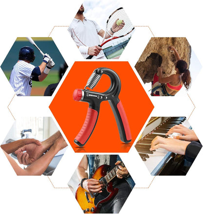 NIYIKOW Grip Strength Trainer, Hand Grip Strengthener, Grip Strengthener, Adjustable Resistance, Forearm Strengthener, Perfect for Musicians Athletes