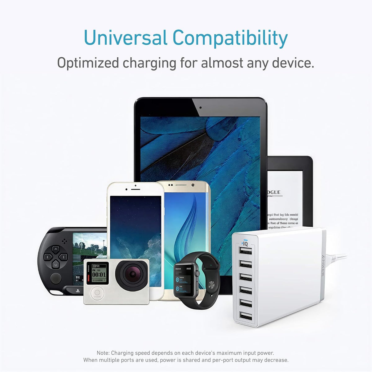 Anker Desktop Charger, 60W 6 Port USB Multiple Charging Hub