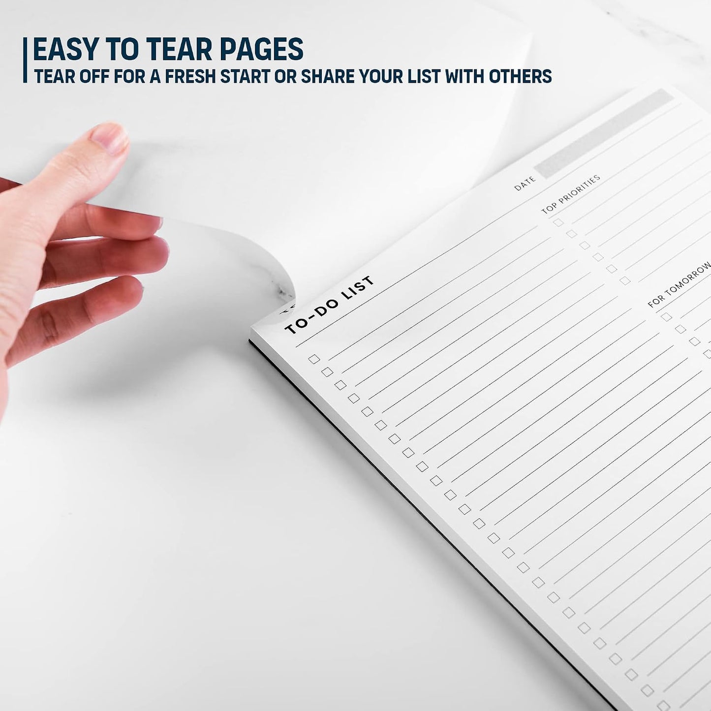 Weekly Planner Pad: To Do List Desk Notepad with Multiple Sections - 8.5x11" 52 Sheets - Undated Tear Off Notebook Calendar - Habit Planning Tracker, Task Goal Checklist Organizer - Agenda Plan Pad