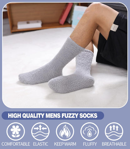 MQELONG Fuzzy Socks for Men & Women Cozy Fluffy Winter Warm Slipper Socks Microfiber Soft Home Sleeping Socks