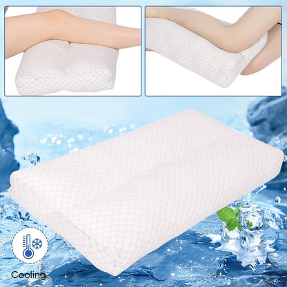 MINUPWELL Knee Pillow for Side Sleepers - Between Leg & Under Knee Pillow for Back Sleepers - Leg Pillow with 850G 7D Alternative for Relieving Leg, Back, and Knee Pain - 100% Cotton Fabric - White