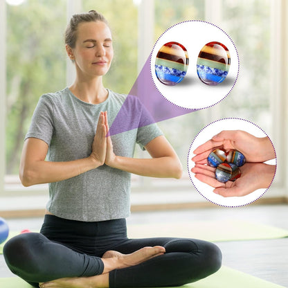 Roowest 4 Pcs Thumb Worry Stone for Anxiety Natural Crystal Healing Stone Chakras Amethyst Tiger Eye Quartz Pocket Hug Gift for Office Stress Meditation(Chromashift,Oval)
