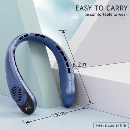 ASNUG Neck Fan, USB Rechargeable Personal Fan, 4000 mAh Battery Operated, 3 Speeds Adjustable, Faster Cooling, Ultra Quiet, Suitable for Home, Office, Travel, Sports