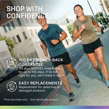 Modvel Knee Brace with Side Stabilizers & Patella Gel Pads for Pain Relief and Joint Support Breathable, Non-Slip Compression Sleeve for Men & Women, Arthritis, Meniscus, ACL Recovery