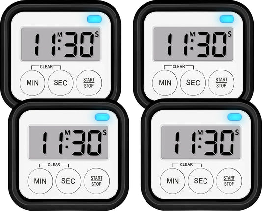 Timer, Kitchen Timers for Cooking Classroom Timer for Kids Teachers Magnetic Digital Timers 2 Pack, Black
