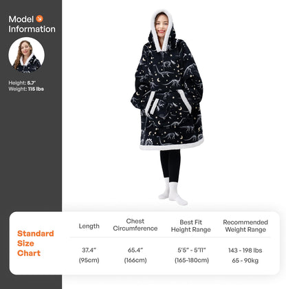 Giggling Getup Wearable Blanket Hoodie for Adults Gifts for Teen Girls Sister Women Sherpa Fleece Printed Hooded Blanket Sweatshirt Warm Cozy with Pocket & Sleeves Beige Cat