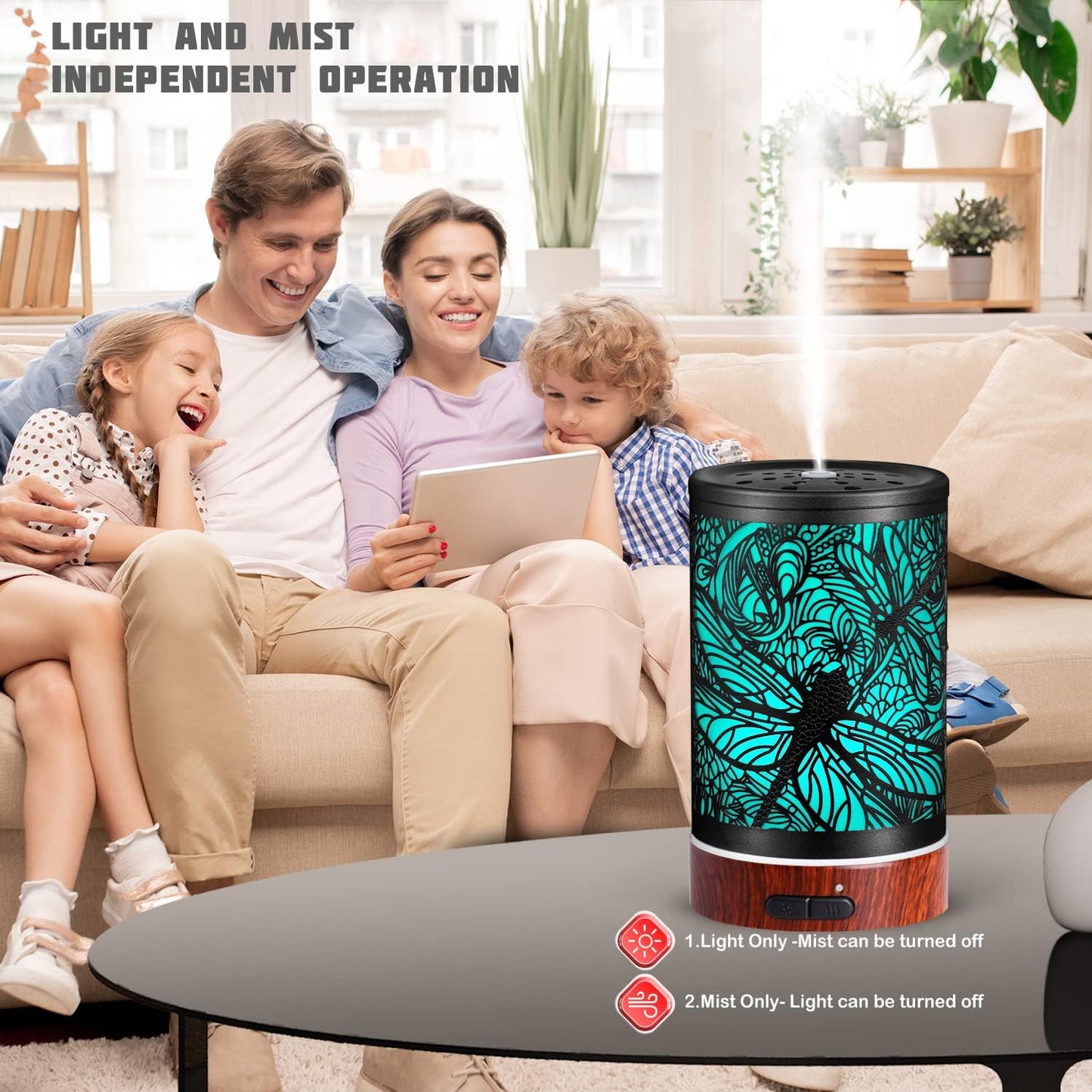 Essential Oil Diffuser, Ultrasonic Diffuser for Essential Oil, Cool Mist Humidifier Aromatherapy Diffuser with 7 Color Lighting Changing Modes, Waterless Auto Shut-Off for Home（Flower Fairy）