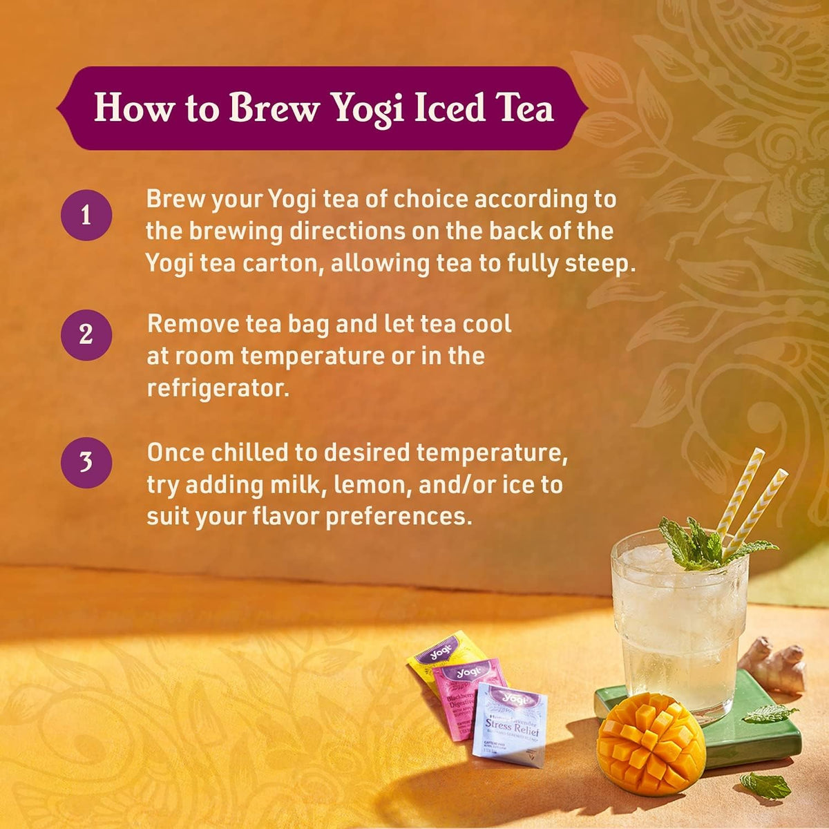 Yogi Mango Ginger Organic Tea, 16 Tea Bags (4 Pack)