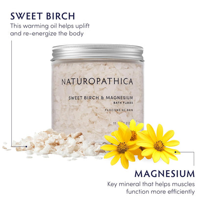 Naturopathica Sweet Birch & Magnesium Bath Flakes, 11 oz