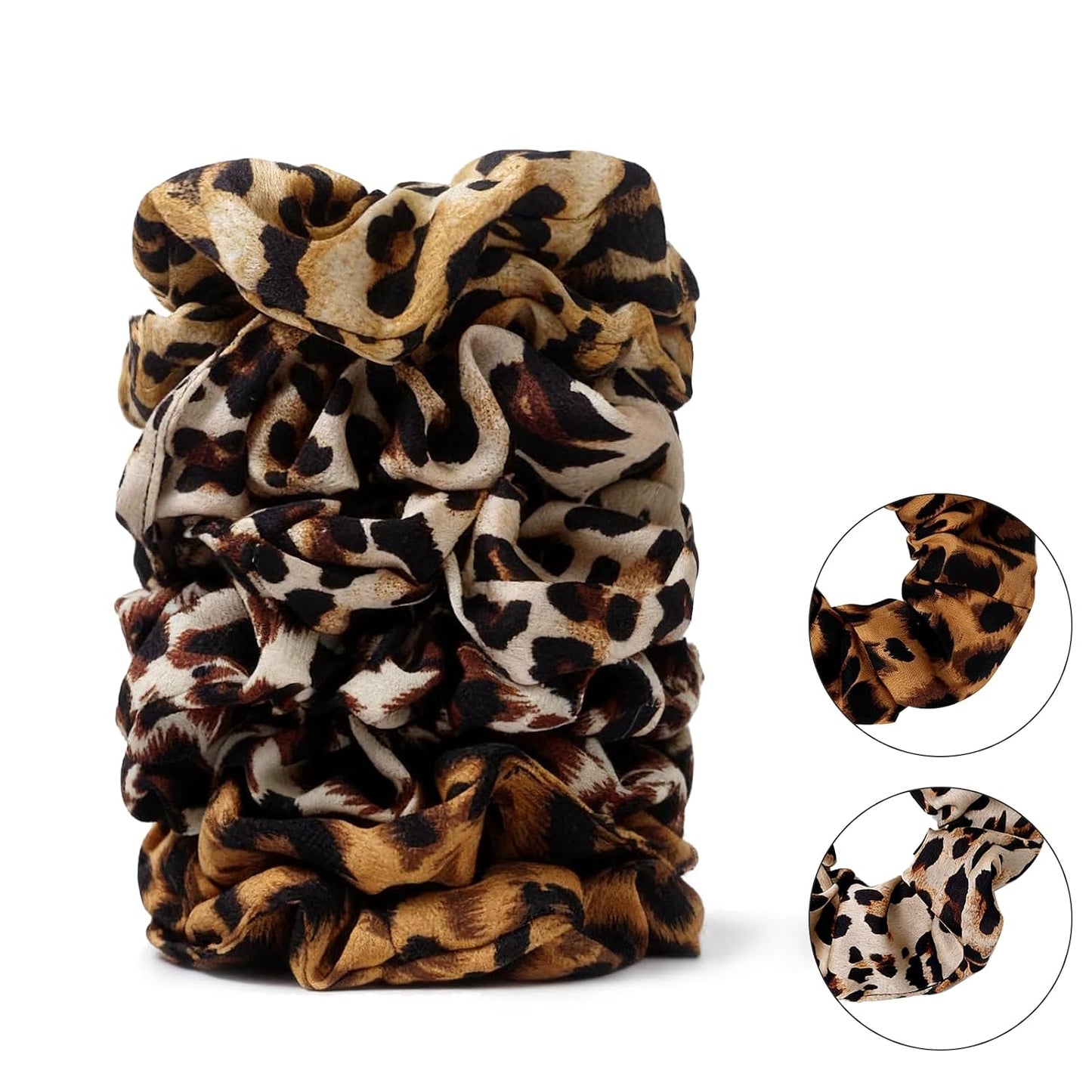 Satin Scrunchies for Women – 8PCS Blush & Brown Silk Hair Ties Set – No Crease, Frizz-Free, Gentle Elastic Hair Bands, Soft & Stylish Everyday Hair Accessories Gifts