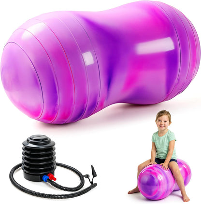 18’’/20’’ Peanut Ball for Kids & Adults, Anti-Burst Exercise Ball for Autism Sensory Training, Pregnancy & Physical Therapy, Yoga Balance Ball Chair for Fitness.
