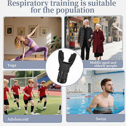 Portable Lung Capacity & Ab Trainer - Adjustable Resistance Breathing Exerciser for Core Strength, Swimming, Martial Arts | Medical-Grade Silicone, Compact Design with Flow Control Valve