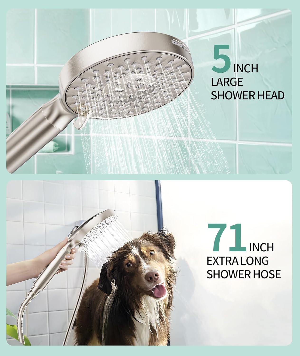 SR SUN RISE Filtered Shower Head with Handheld High Pressure 9 Spray Mode Showerhead Detachable Shower Head Water Softener Filters Beads for Hard Water Remove Chlorine 1 Filter Chrome