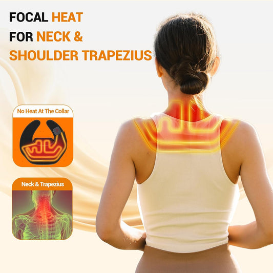 Comfytemp Cordless Heating Pad for Neck & Shoulder, 2.5 lb Weighted Rechargeable Heat Wrap, Electric Cervical Spine Heater with 3-8H of Battery Life, Mother's Day Birthday Gifts for Women Men Mom Dad