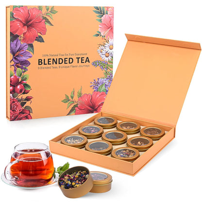 Loose Leaf Tea Sampler, 5 Natural Assorted Tea Gift Set For Tea Lovers