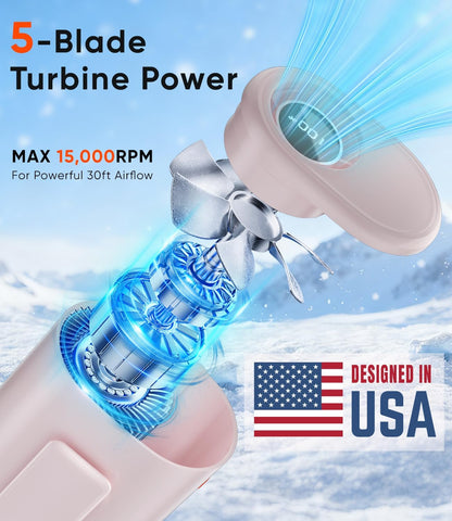 AI Portable Waist Fan, 15,000RPM, 30H Cooling Hands-Free Personal Fan