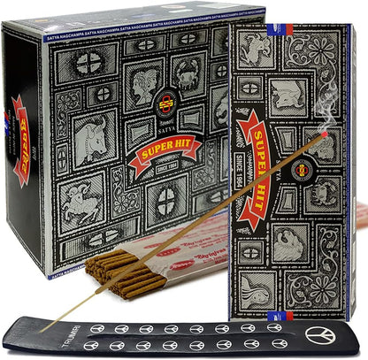 TRUMIRI Incense Stick Holder Bundle with Satya Sai Baba Nagchampa 250g Bulk Incense Sticks Nag Champa Agarbatti - Pack of 1 (Approx 250 Insence-Sticks)
