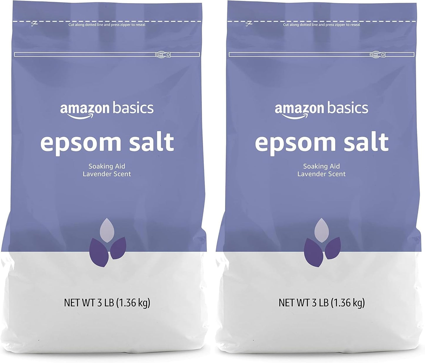 Amazon Basics Epsom Salt Soaking Aid, Lavender Scented, Relax & Relief, Resealable, 3 Pound, 1-Pack (Previously Solimo)