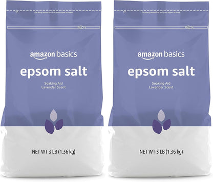 Amazon Basics Epsom Salt Soaking Aid, Lavender Scented, Relax & Relief, Resealable, 3 Pound, 1-Pack (Previously Solimo)
