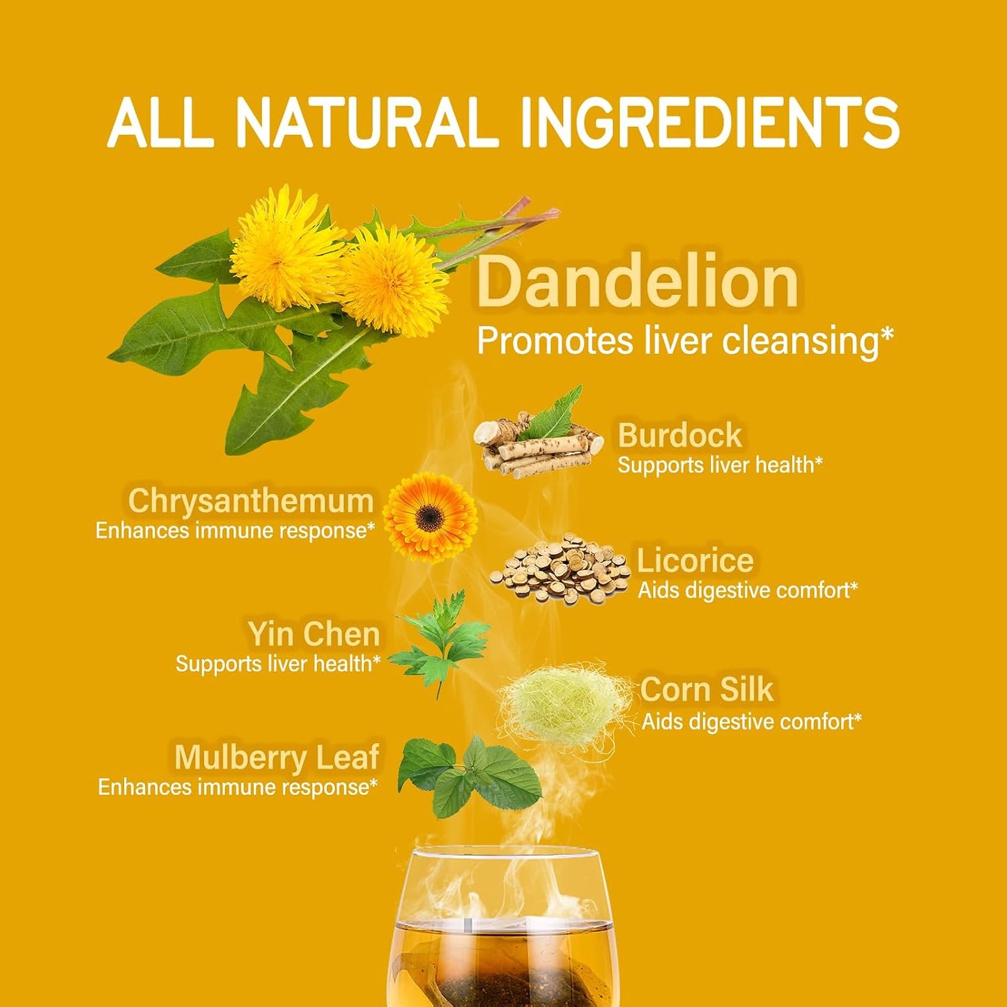 TisaFlor Milk Thistle (Cardo Mariano) Tea Bags for Liver Health, Detox & Immune Support, 5-in-1 Herbal Tea with Dandelion Licorice, Naturally Caffeine-Free - 50 Bags