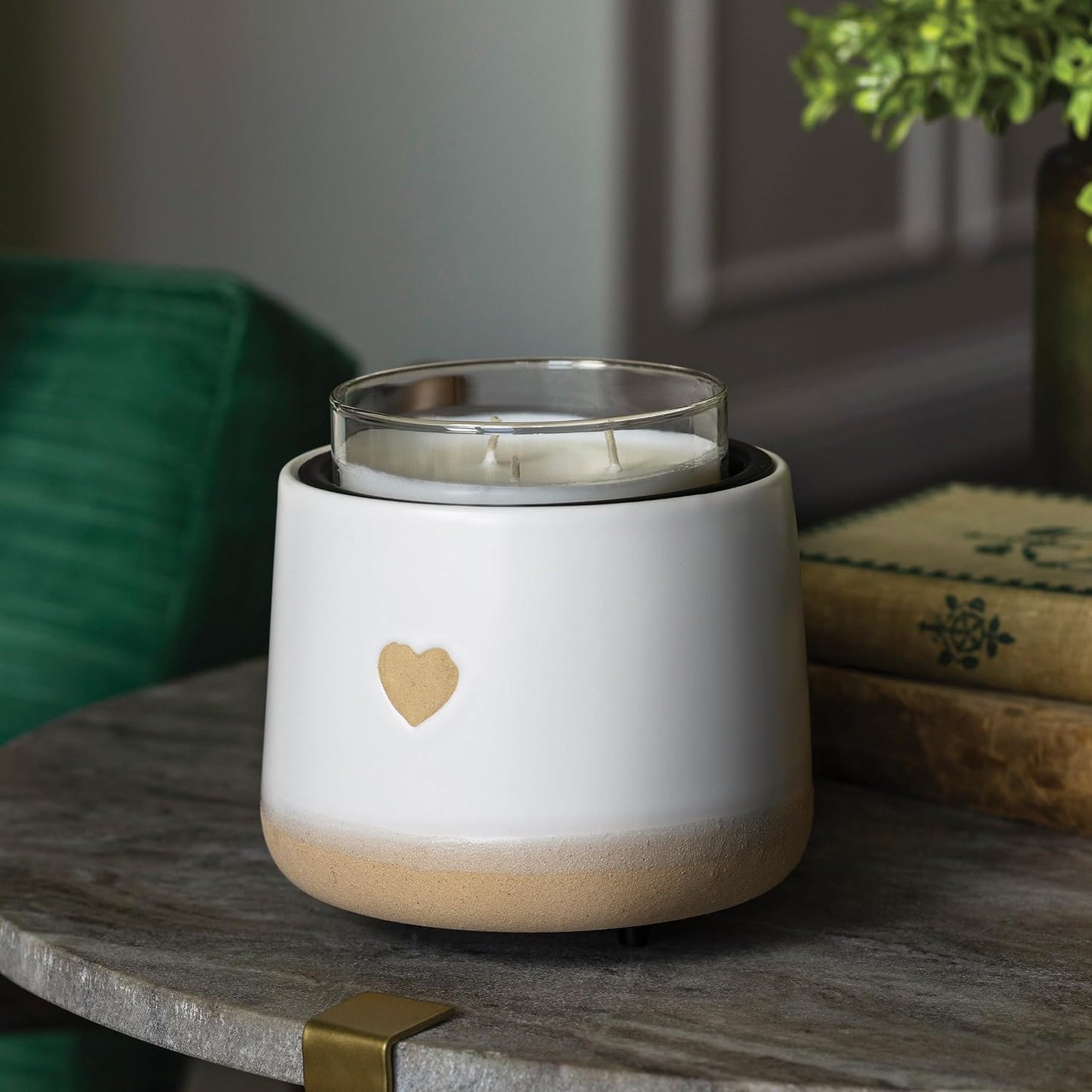 Candle Warmers ETC. Illumination Fragrance Warmer- Light-Up Warmer for Warming Scented Candle Wax Melts and Tarts or to Freshen Room, White Harmony