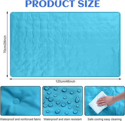 Drydiet Cooling Pad Mat for Bed Cooling Mattress Pad Gel for Sleep, Summer Hot Flashes, Adult, Pets, No Water or Electricity Required(Plain,48 x 28 Inch,Light Blue)