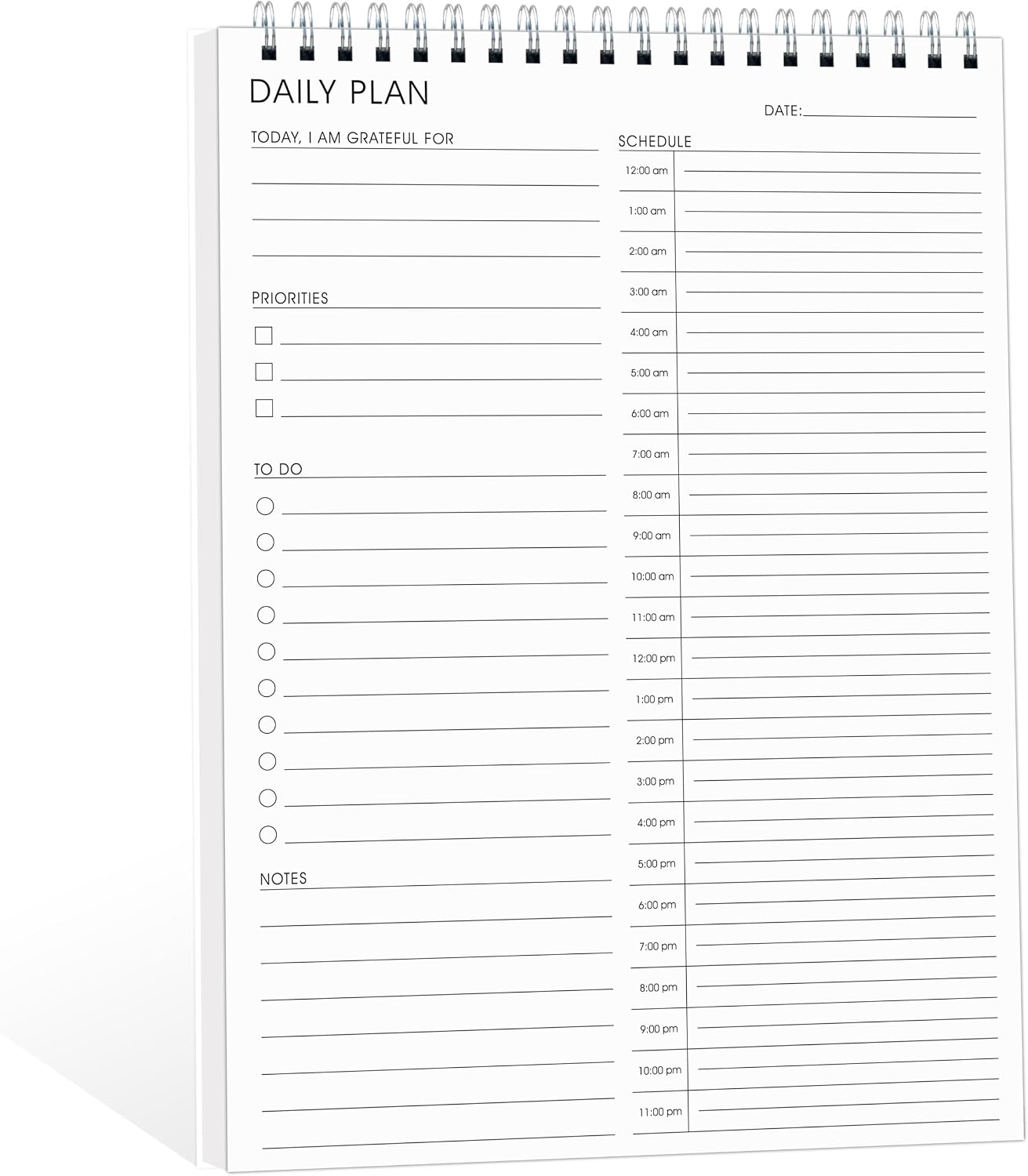 Weekly Planner Notepad,Spiral To Do List Undated Planning Pad, Weekly Organizer for Students, Weekly Agenda for Work & Daily Life, 52 Sheets, 6.5 x 9.8 in (Green)