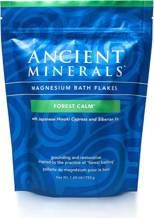 Ancient Minerals Magnesium Bath Flakes Ultra with OptiMSM – Pure Zechstein Magnesium Chloride and Organic Sulfur Bath Salts, Soothing Mineral Soak for Skin & Body, 1.65 lb